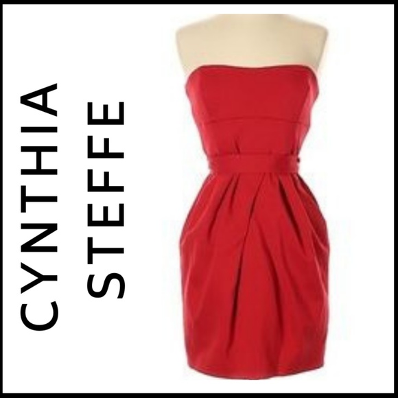NWOT CYNTHIA STEFFE - Gorgeous Red Strapless Dress, Size 4 - Picture 3 of 5